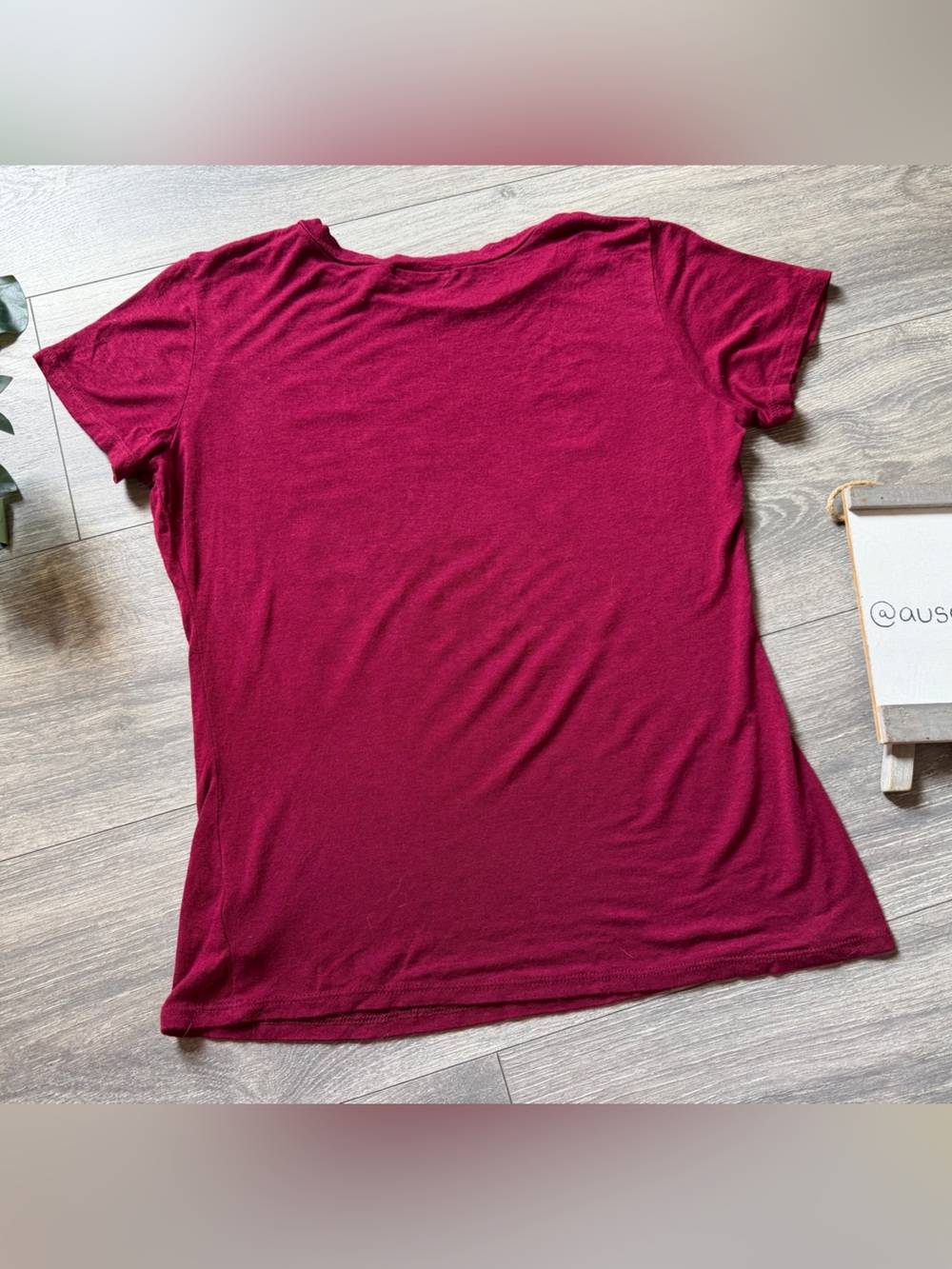Ragdoll Burgundy  & Pink Ribbon Bow Graphic Tee - 'God Says I Am'. Size L - Picture 3 of 7